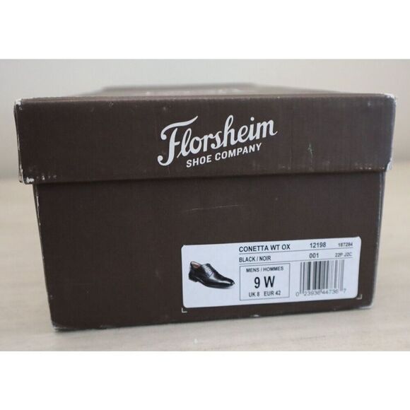 Florsheim 12198-001 Men's Sz 9W Black Leather Conetta Wing Tip Oxfords - Picture 13 of 13